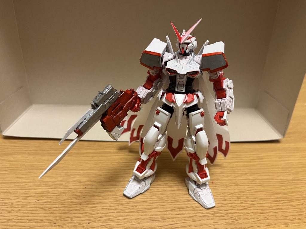 武装ビームサーベルとバルカン砲は、PS装甲やナノラミネートアーマーにも大ダメージを与えられる威力を有するが、アストレイバスターQB9と本機の高い性能もあって、予備装備ぐらいにしか使われない。アストレイバスターQB9変形機構を有する複合兵装であり、本機の主兵装。バルカン砲頭部に2門内蔵されたバルカン砲。ビームサーベルバックパックに2本装備されたビームサーベル。必殺技アストレイIXストライク青いエネルギーを纏った格闘攻撃を放つ。アストレイIXビクトリーダイナマイトブーストモード使用時に発動可能な青いエネルギーを纏ったキックを放つ超必殺技。アストレイダイナマイトビクトリーアストレイバスターQB9を使用した斬撃技または射撃技を行う。アストレイダイナマイトインパクト本機の最高出力状態またはダイナマイトブーストモード使用時に発動可能なアストレイダイナマイトビクトリーの上位技。