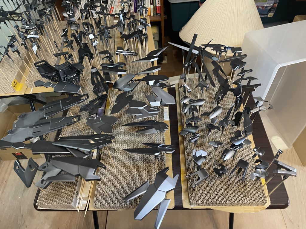 黒立ち上げからのパール塗装。そもそもこれが迷走の始まりでした、、、、結果的には気に入った感じになって良かったけど、、、