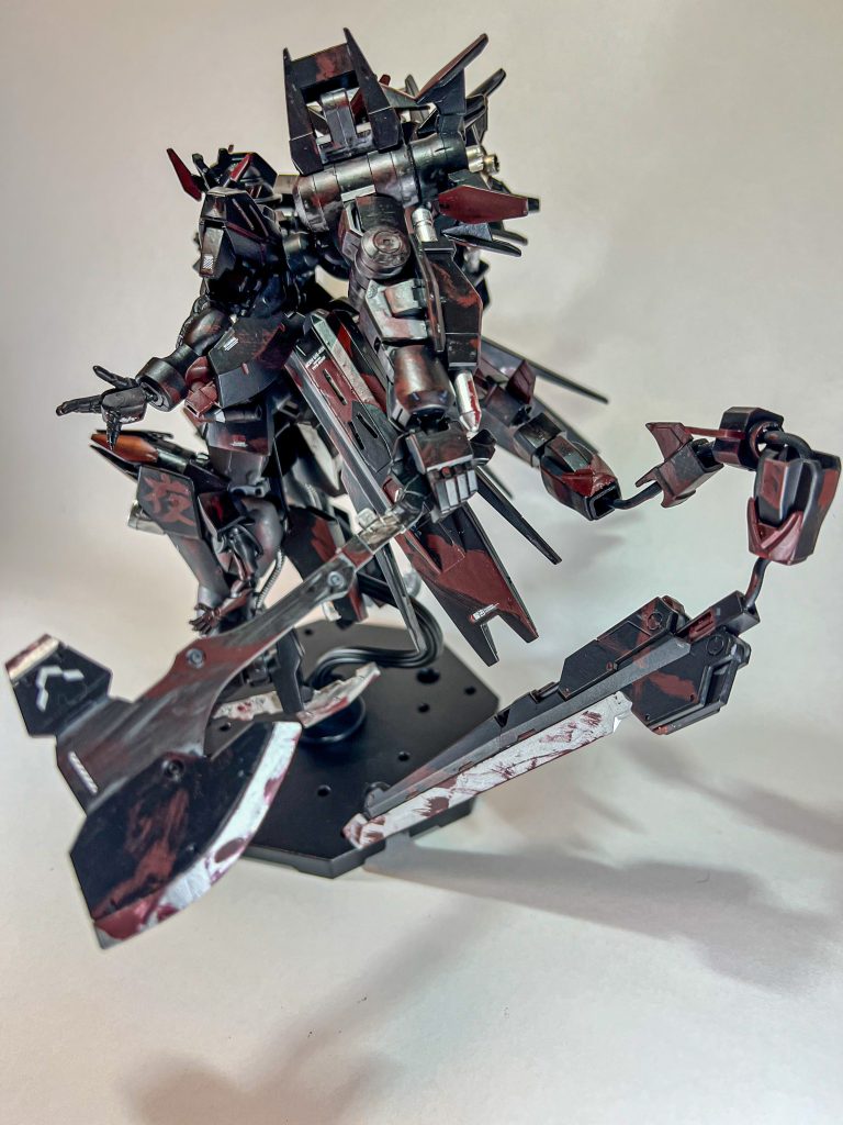 筆塗装で返り血様のパターン