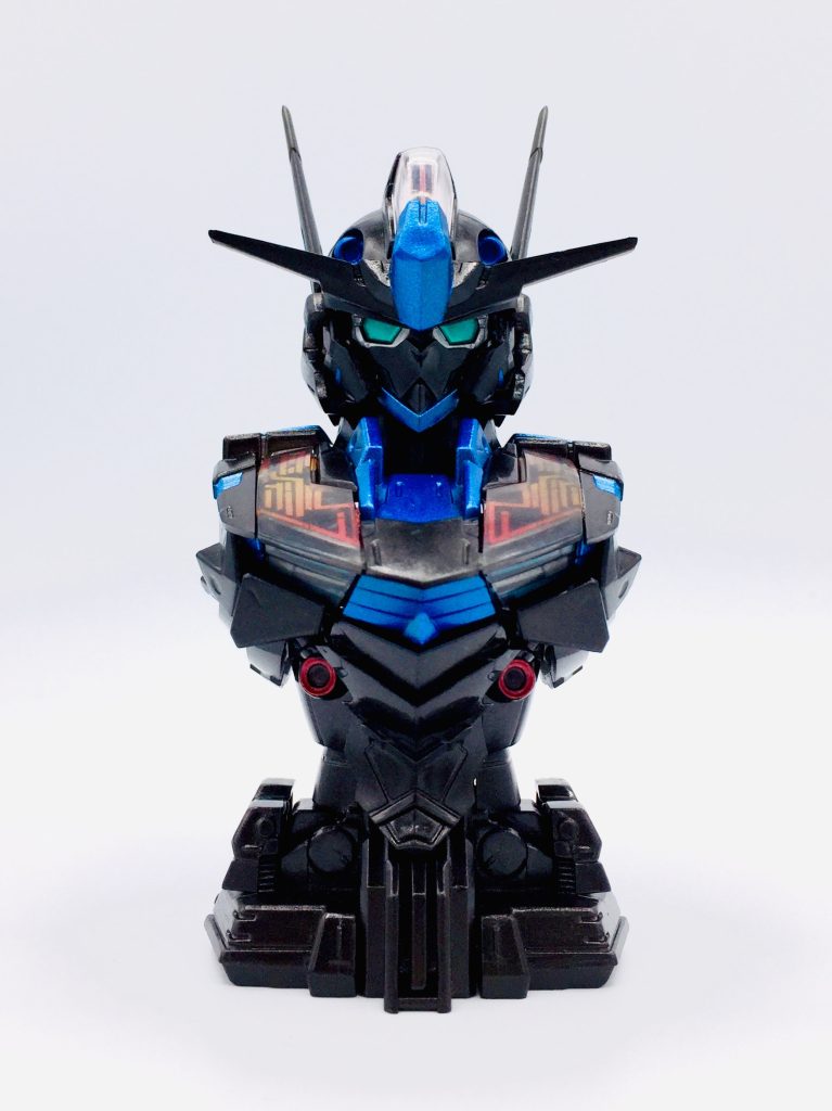 ガシャポン MSメカニカルバスト03 ガンダムエアリアル リサキュレーション ネオン ブルー カラー塗装済み 完成–2枚目/制作者:kan-o-gunplablog