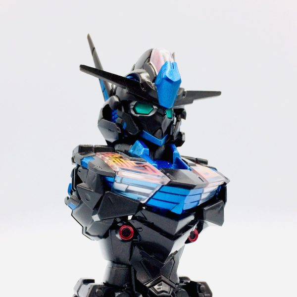 ガシャポン MSメカニカルバスト03 ガンダムエアリアル リサキュレーション ネオン ブルー カラー塗装済み 完成