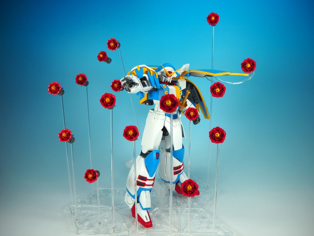 フライングベースに対応できるようにクリアプラ棒の口径を調整することで、大量展開状態も再現