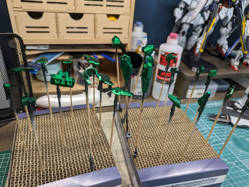 クリアーグリーンを重ね塗り