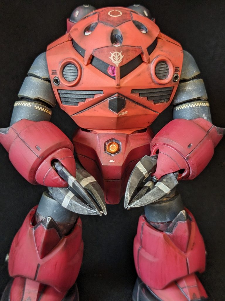 悪役っぽい赤ズゴックを目指しました(｡･_･｡)ガンダムマーカー＆ウェザリングマスターの成形色仕上げですヽ(´ー｀)ノ