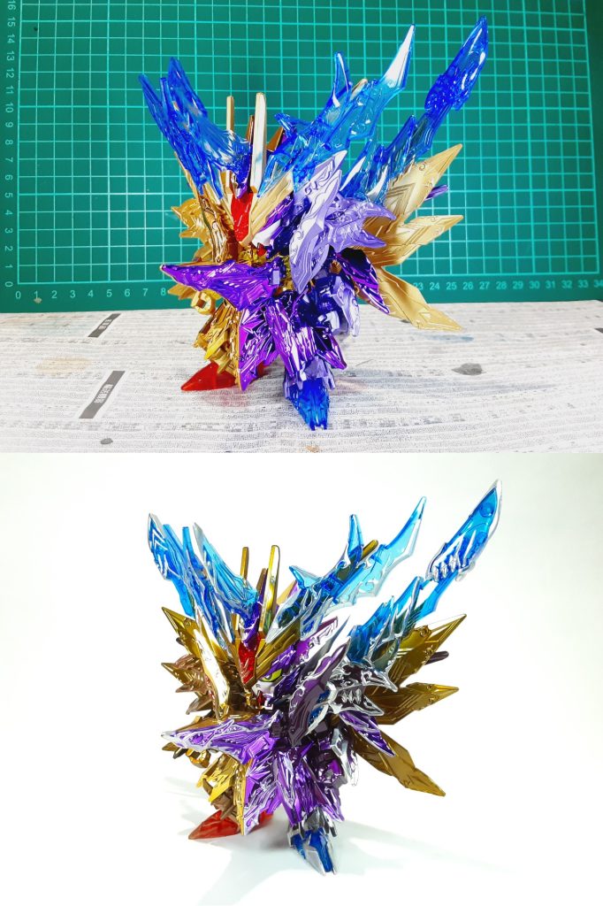 塗装前との比較、足を延長加工してバランス調整してます