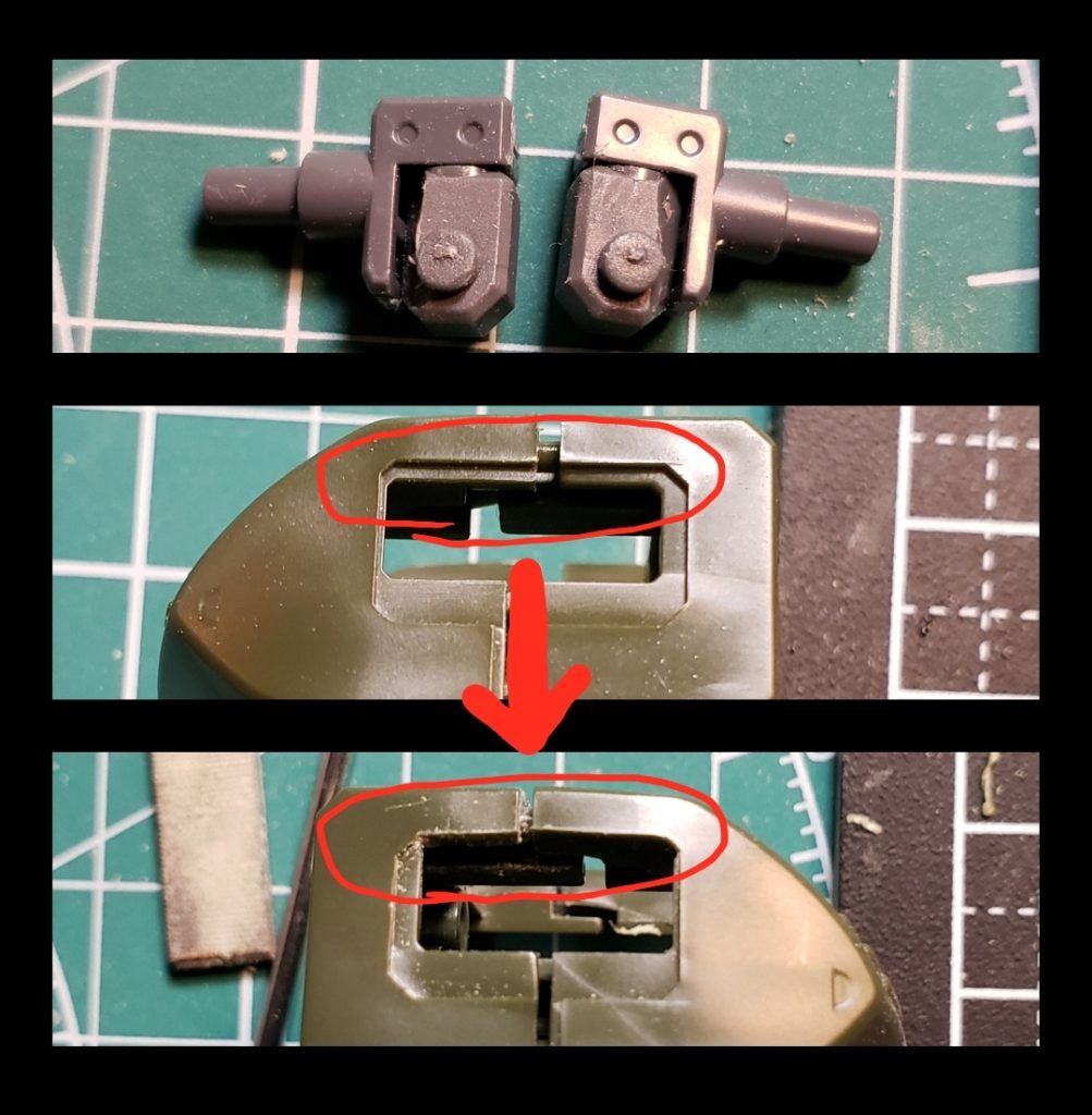 ポリキャップの角を落として動くようにして、干渉部を削るだけで3mmくらいは上に上がるようになります。