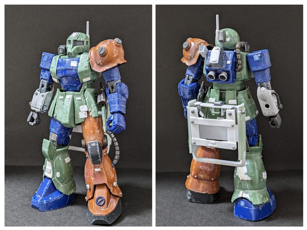 塗装前(ランドセルはこの後改修)。数年前に制作したザクI熱砂戦線のリメイクです。