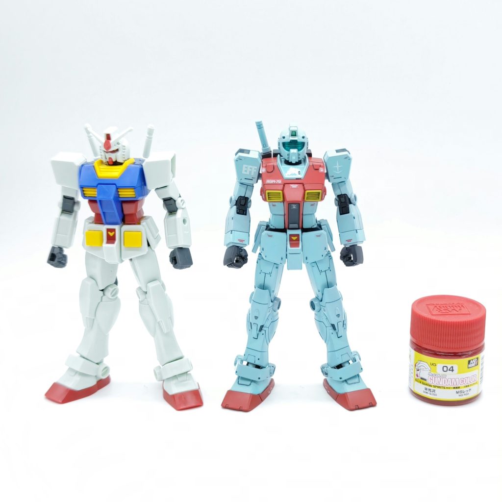 EGガンダム、Mr.ガンダムカラー瓶との比較