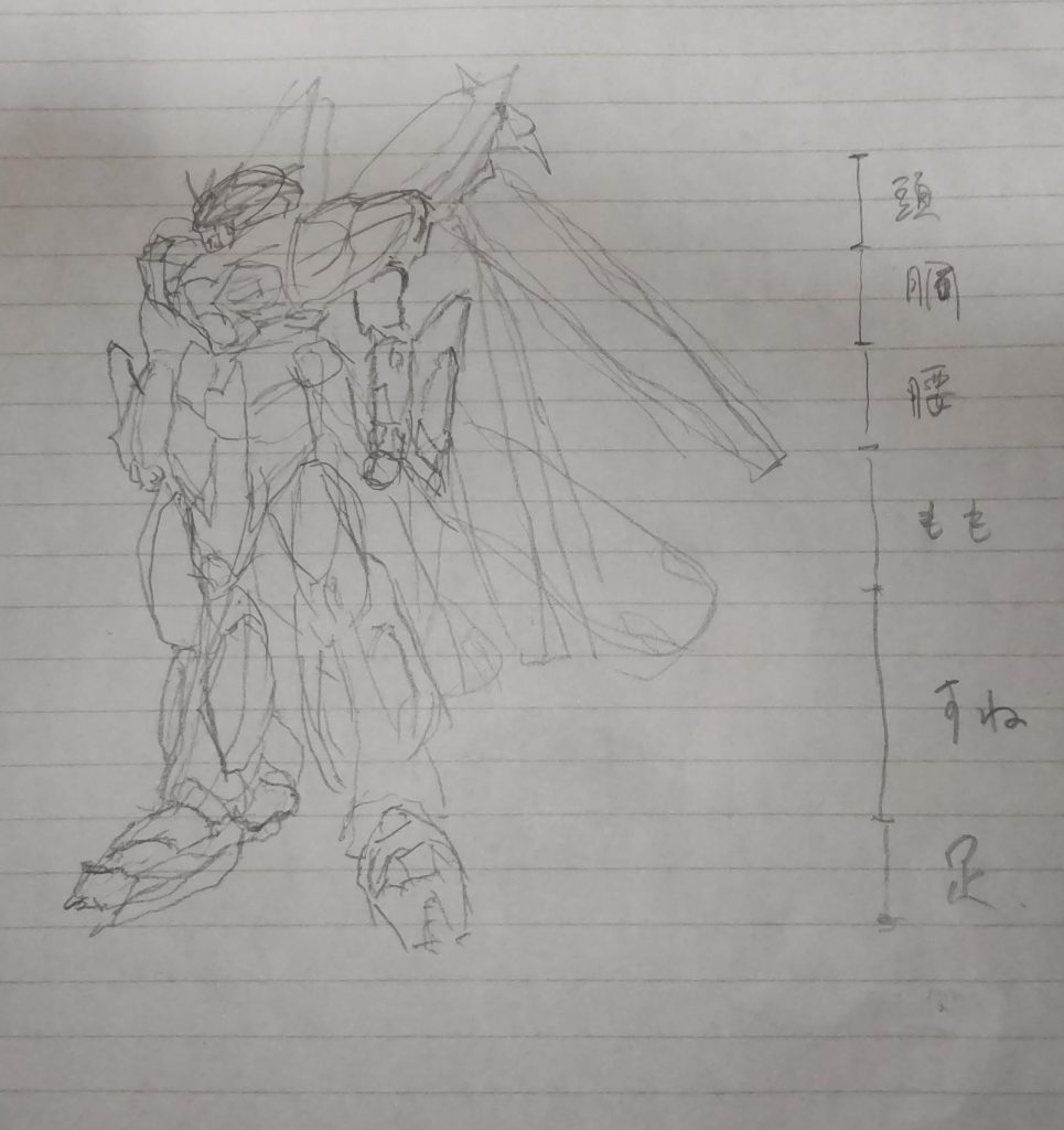 でもまぁずーーーっと放置しててもアレだし、RGは老眼でムリだし。とりま気合でなんとかなるだろう!という事でイメージ図から書き始めました。