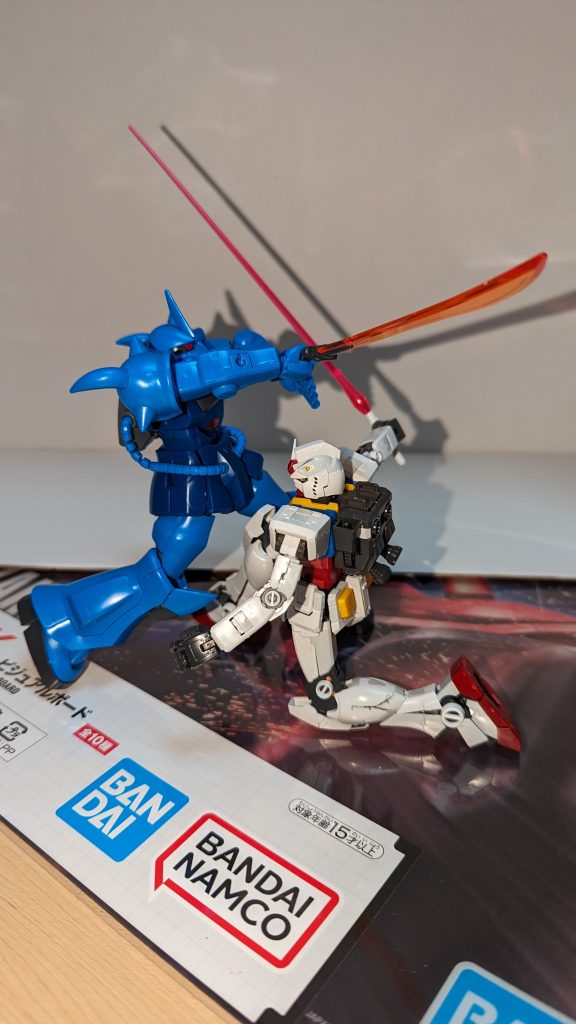 ランバ・ラルとアムロのあの名シーン(RGガンダムのポージングが大変すぎてすこし嫌な気分になったｗ)