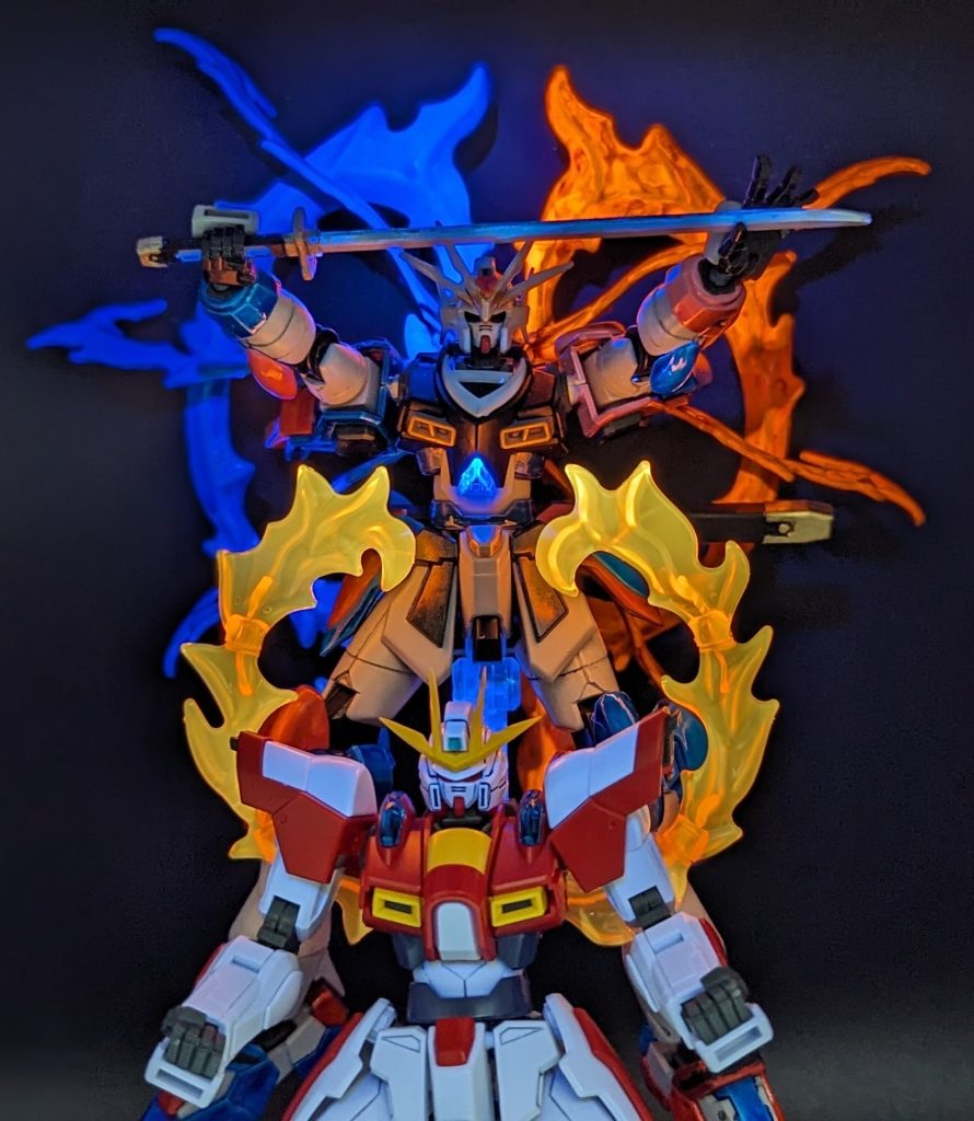 何も無い炎エフェクトの方が、やっぱり発光具合が綺麗