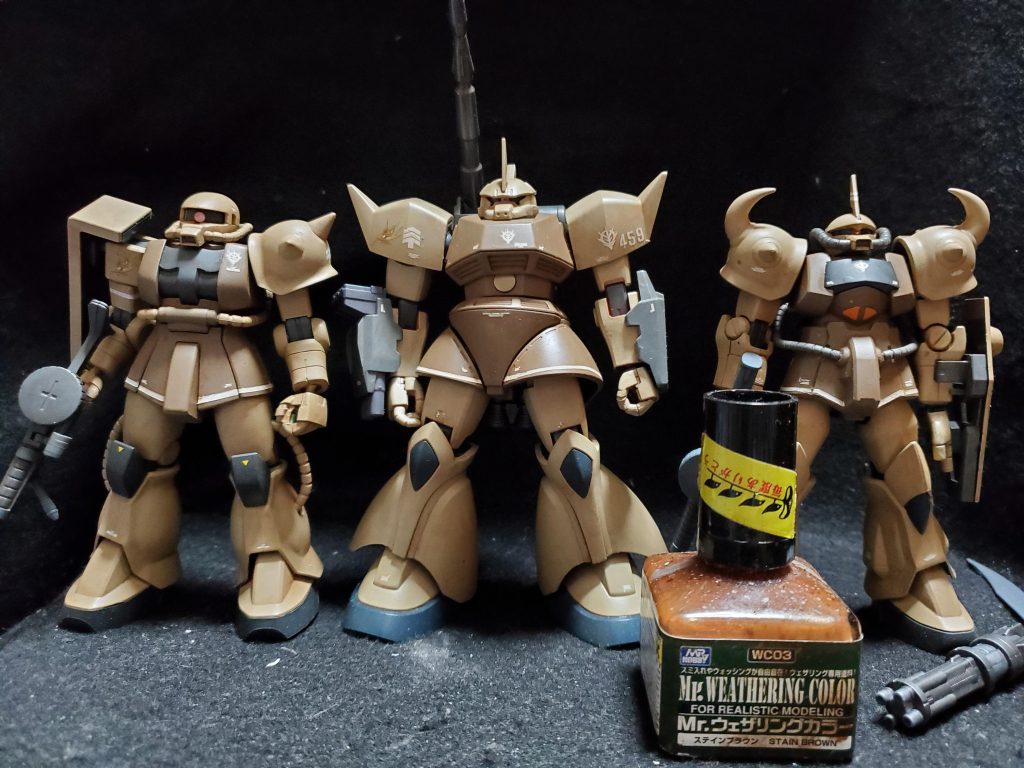 ホビー◯フ等で買ってきたぱち組ジャンク品をいきなり筆塗りリペイントしてウェザリングカラーで仕上げてます。 