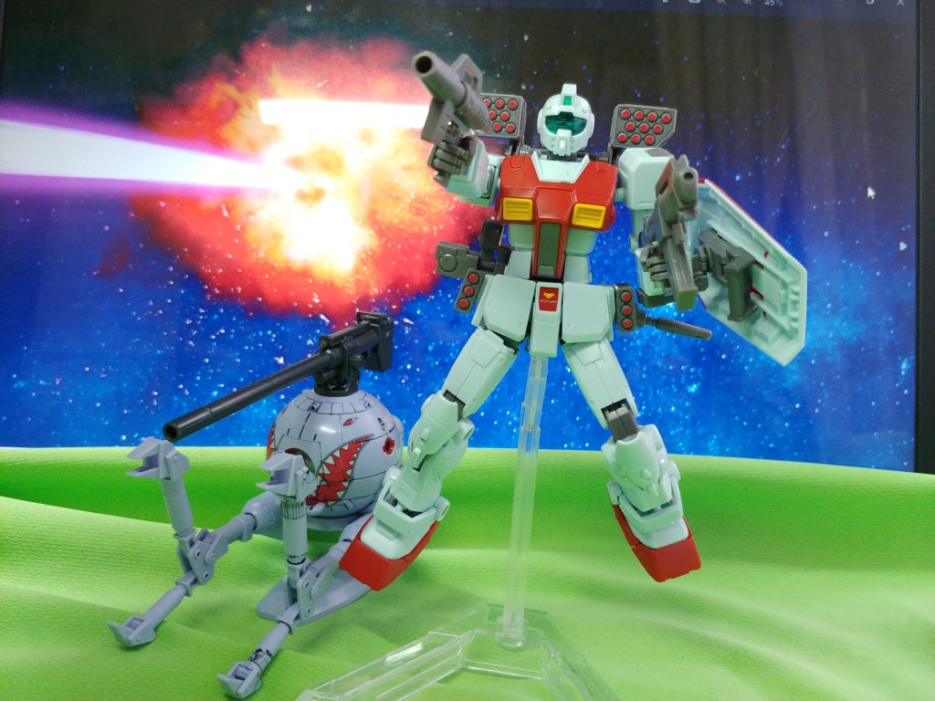 オリジン版ではありますが、ジムなので、相棒ボールは必須！武装もガチっと揃え、作戦行動の順調感があります。 