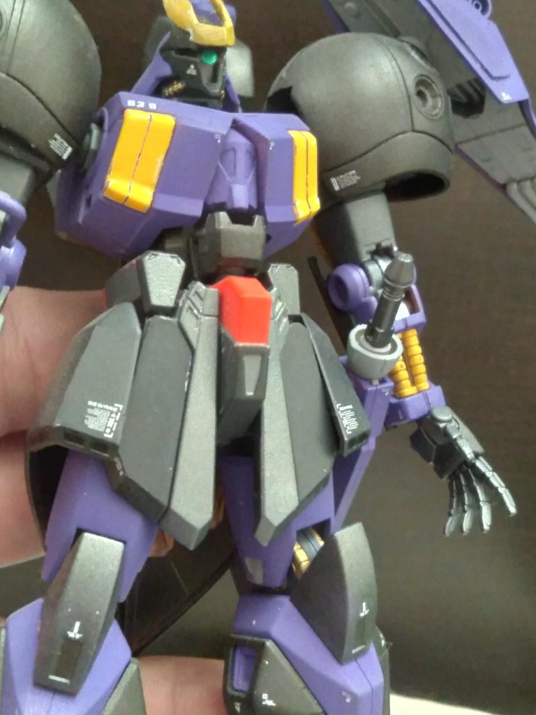 Colors used were Mr. Hobby purple, yellow, Mr. Surfacer black, Tamiya gunmetal, and light gray for the detailing. I'm waiting on decals right now before I can finish it up