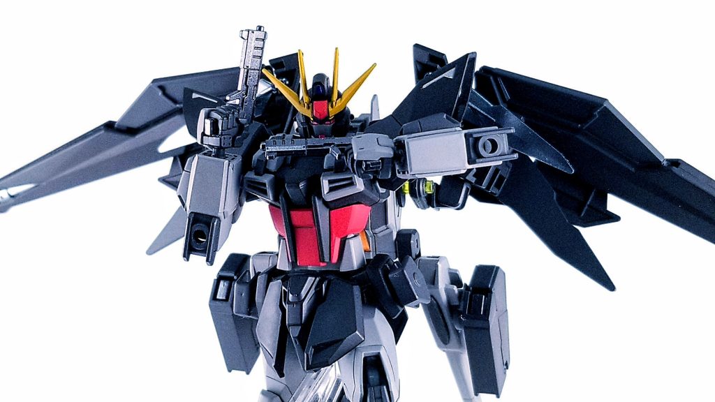 最初はノワールストライカーとユニバースブースターを組み合わせる予定でしたがノワールストライカーを入手出来なかったため、ダブルリベイクライフルを使用することにしました。結果的にはオリジナル感が強まり良かったんじゃないかと思います。