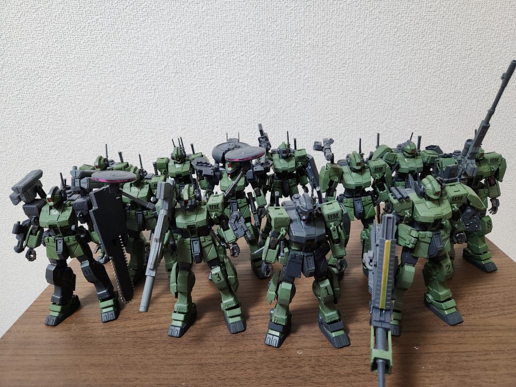 お久しです。私めの作品を見てくださりありがとうございます!なんとなく始めたこのガンスタ…気づけばいろんな方々に見てもらえて日々どういうのを作ろうかなぁ~とガンプラライフが楽しいです!今年作ったジムスパルタン全12体です