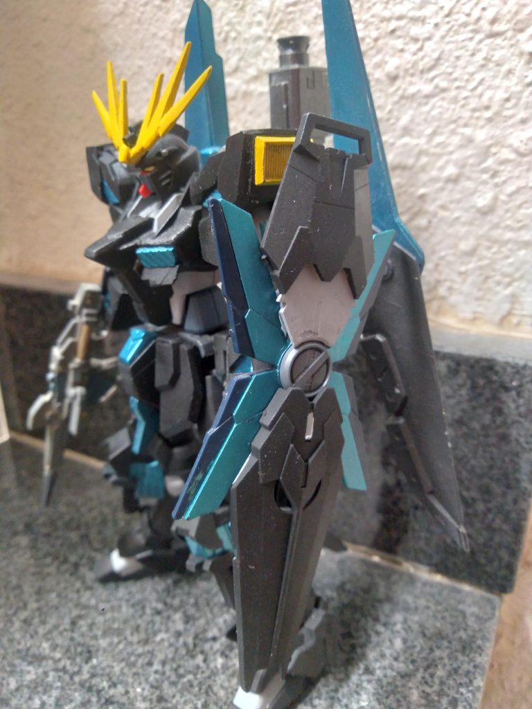 The Banshee Norn parts were taken and applied onto the perfect strike freedom. I also added the exceed binder from kotobukiya as well as a hyper bazooka and beam magnum