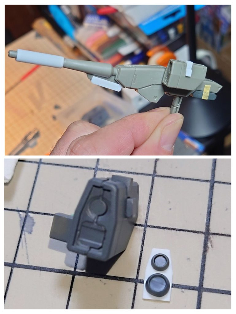 ライフルは水星のデミバーディングの物を加工！プラ板などを切ったり貼ったりしてます