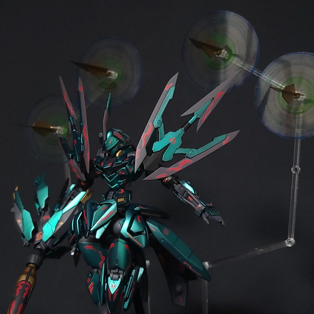 遠距離が無いと気付いたので急遽制作。魔方陣から槍みたいなのを出してるイメージ。