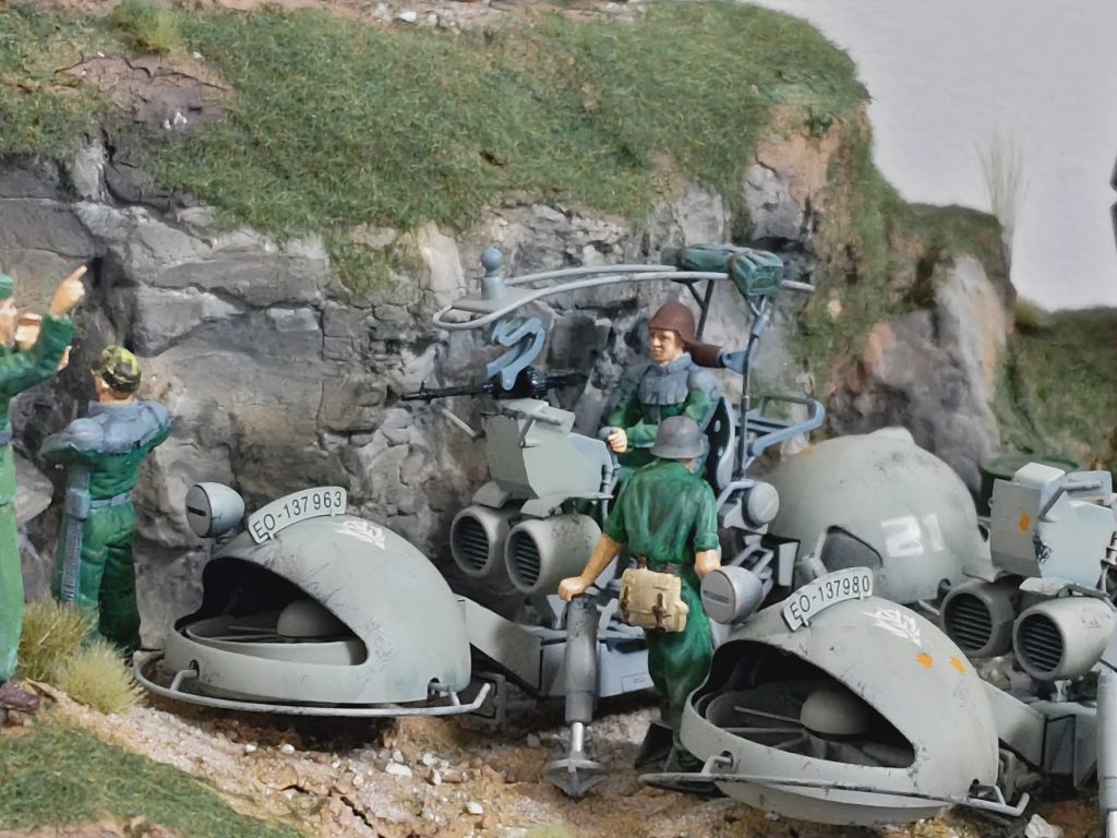 ワッパ付属のフィギュアは顔がタミヤのとの大分サイズが違ったのですべて置き換えてます。