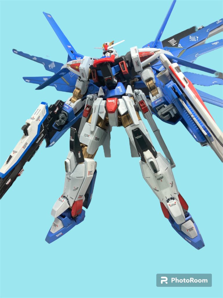 フリーダムの初登場シーンを真似ようとしましたが、なかなかうまく決まらなかった。