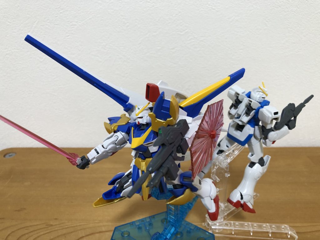 エフェクトパーツをアサルトバスターに持たせて。この組み合わせだとV1のパイロットはマーベットさんですね。