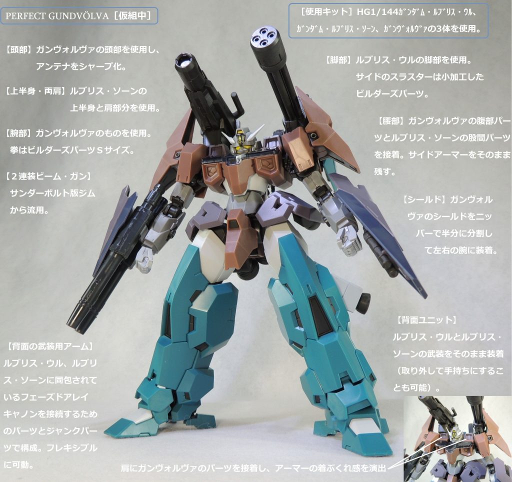 成形色の違いから、各部の元キットを推測できると思います。