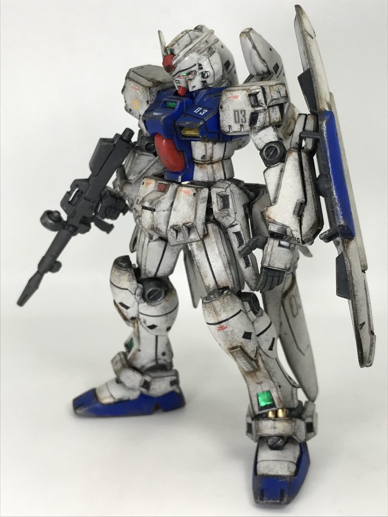 お手軽製作 HG GP03S ステイメン初期過去作の ステイメンを…汚しに一部手を加えて完成させましたあと余っていたマーキングシールをペタペタ貼り付けデカールと違って貼るのが楽ちん!最高!www