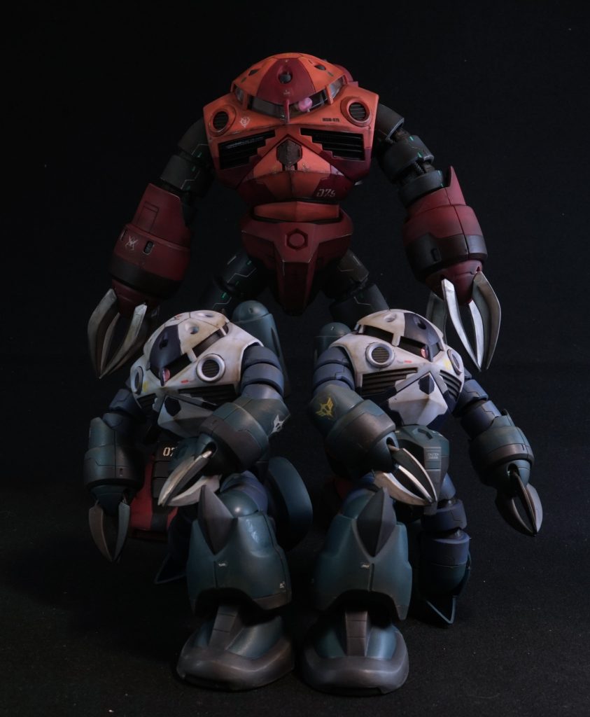 憧れのシャア専用ズゴックと一緒に🎵※２機同時制作しようと思ったのは、このシーンを撮影するためです💦