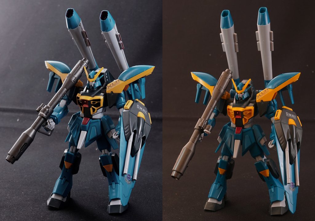 部分塗装後←→素組み