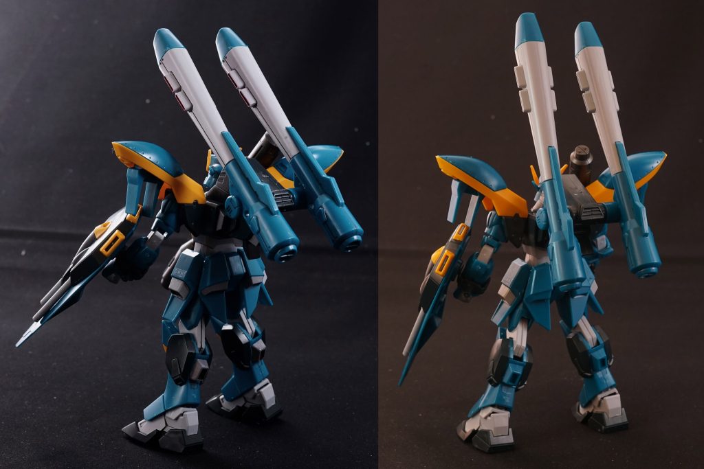 部分塗装後←→素組み