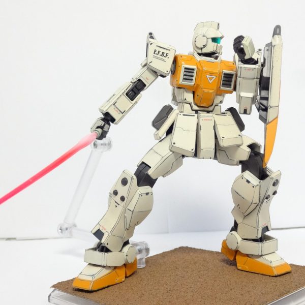 MS08小隊　陸戦型ジム　塗装剥がしでウェザリング！