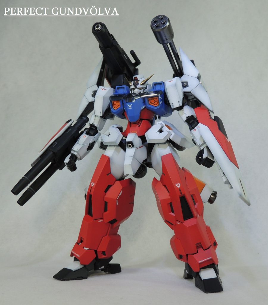 全身像です。2連装ビーム・キャノンは、サンダーボルト版ジムから流用しています。