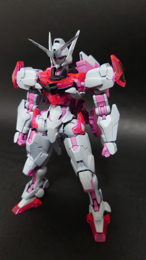 全体的に紫に近いピンクをイメージして塗装、前記の通りもう少し黒い部分は多かった方が良さそうです。