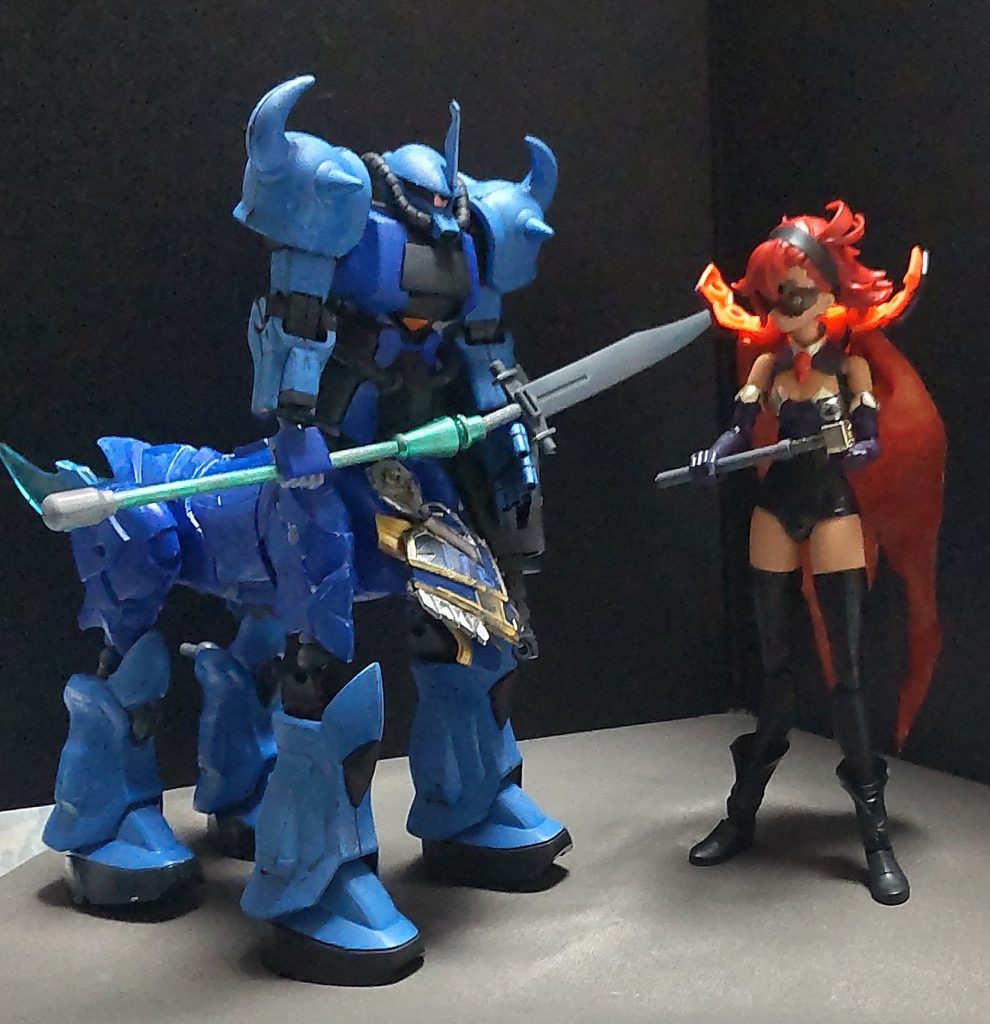 あ、今回は地球寮の人たちにお願いしてMSを借りてきているのよ。いざという時に戦えるようにしなくちゃねぇ持ってきたのはグフ・パーンサロイドです。