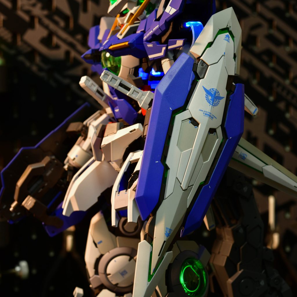 シールドも細かく塗り分け。せっかくなので装備は全部付けて飾ってます。