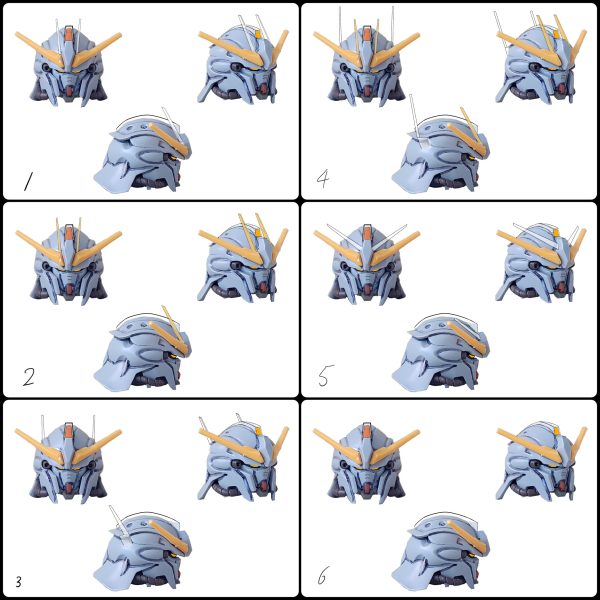 制作中の機体の頭部について