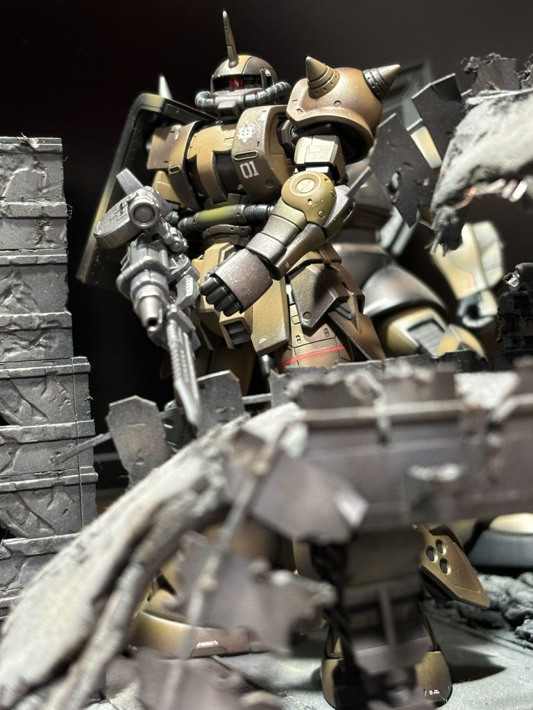 地上戦仕様なので、市街地のジオラマと合わせて・・・