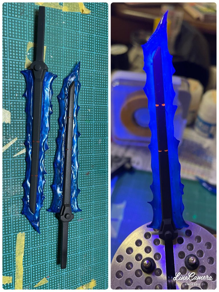 ビームブレードを自作ブレード部分は青発色にしてみました