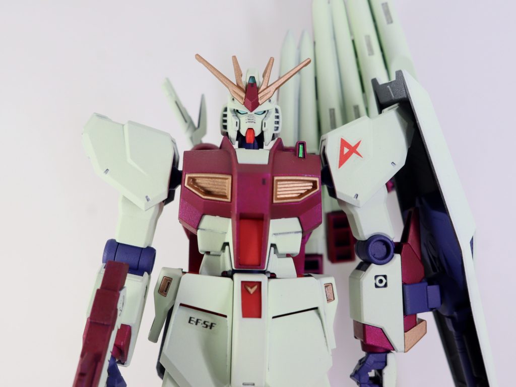 塗装作品 No.10　HGBD:R 1/144 フェイクニューウェポンズ＋ENTRY GRADE 1/144 νガンダム ニューガンダム–3枚目/制作者：茶雪bravely