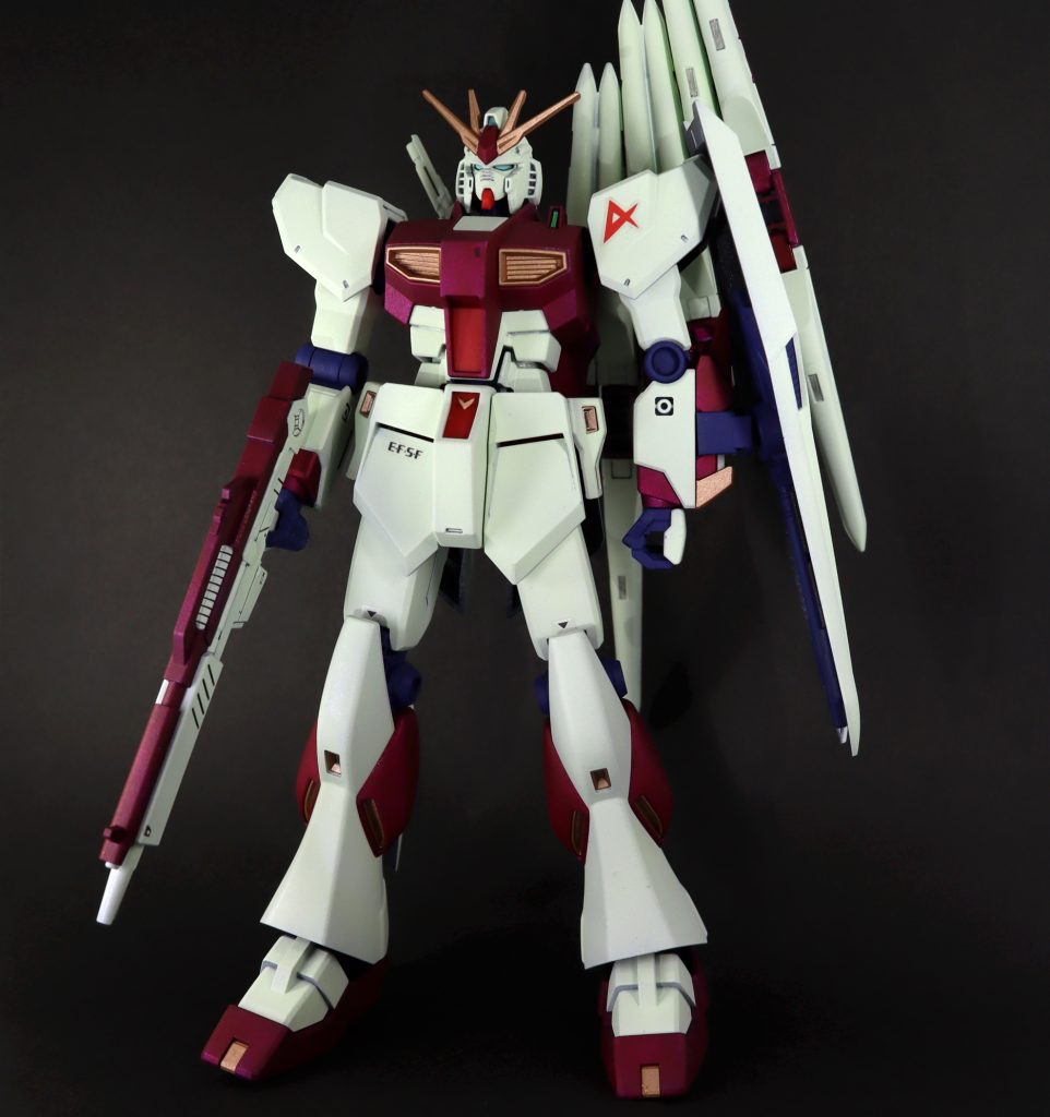 塗装作品 No.10　HGBD:R 1/144 フェイクニューウェポンズ＋ENTRY GRADE 1/144 νガンダム ニューガンダム–2枚目/制作者：茶雪bravely