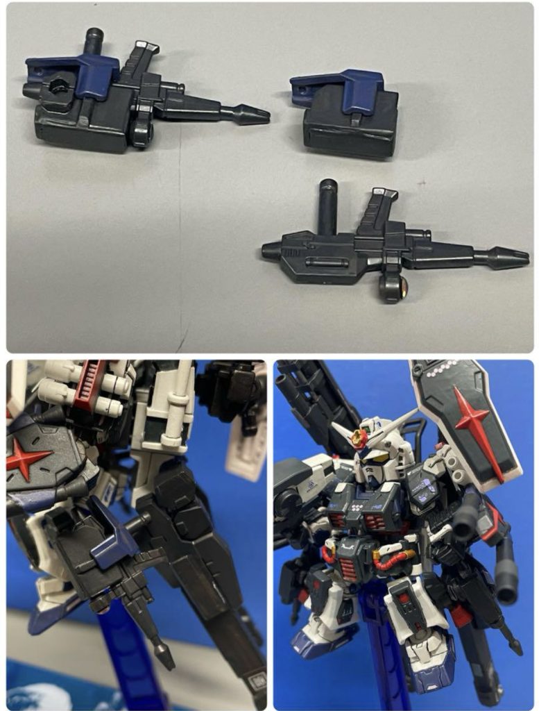 最後に思いつきでビームライフルホルダーを製作しました脚にマウントします