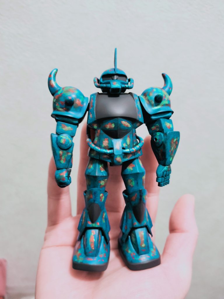 ある程度発色したところで色味の変化を期待し、全体をまだらにしてみました。スキル不足で思ったほどの効果は得られませんでしたが(•ᴗ•; )こういうまわり道もアリかなということで、最後までご覧いただきありがとうございました！