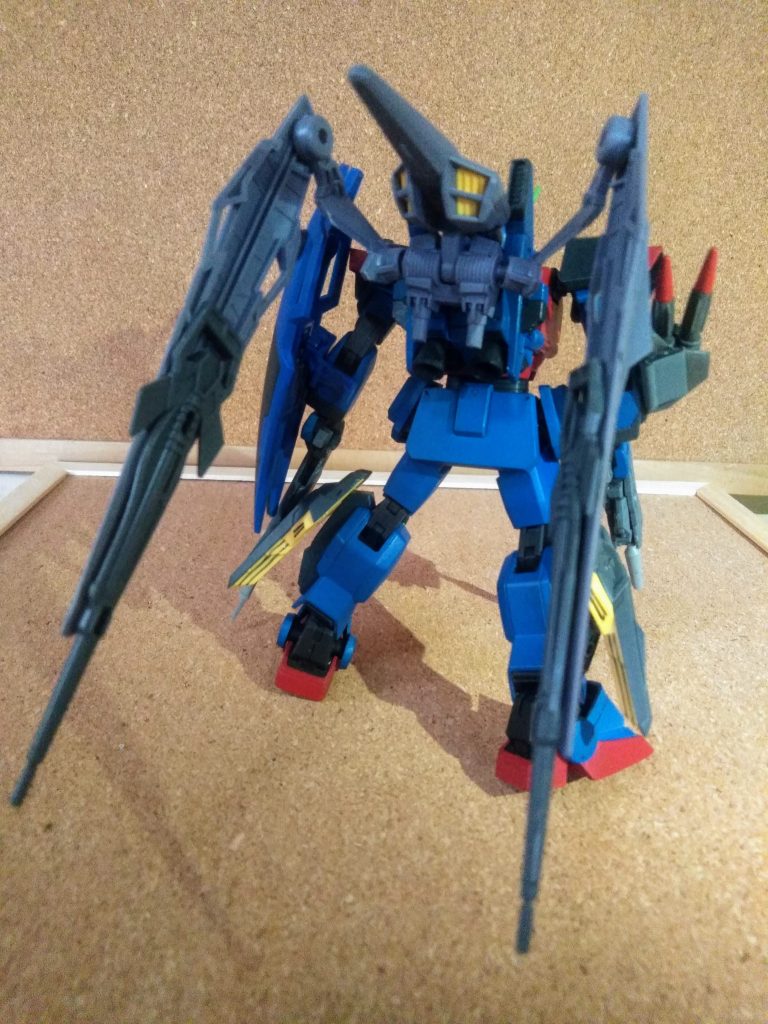 此方も「試作高機動ユニット」を           背部と脚部に増設 😤               「ジオン滅ぶべし」  の気構えで             戦闘に挑むのでした😭 予備機体として生産された『ジム・ブルーデスティニー・タイプの空間戦闘仕様機』と     いう脳内設定です😋『EXAM』は搭載されてません😲