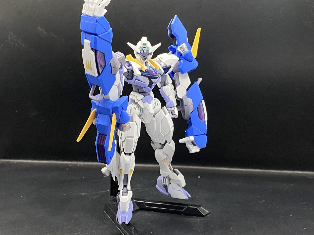 全体にスミ入れしてガンド部分は付属シールで補い艶消しを吹いてフィニッシュの簡単仕上げ。でも色分けが本当に優秀なのでバッチリ決まってます。水星系のキットがさすが最新キットですね。