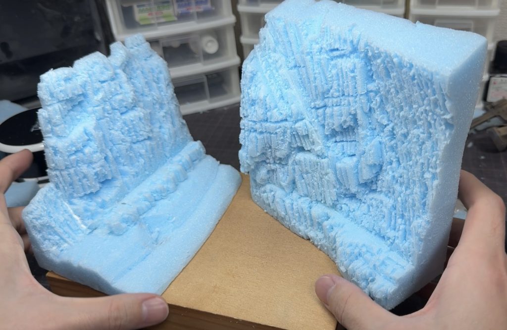 ポリスチレンフォームで土台を作って