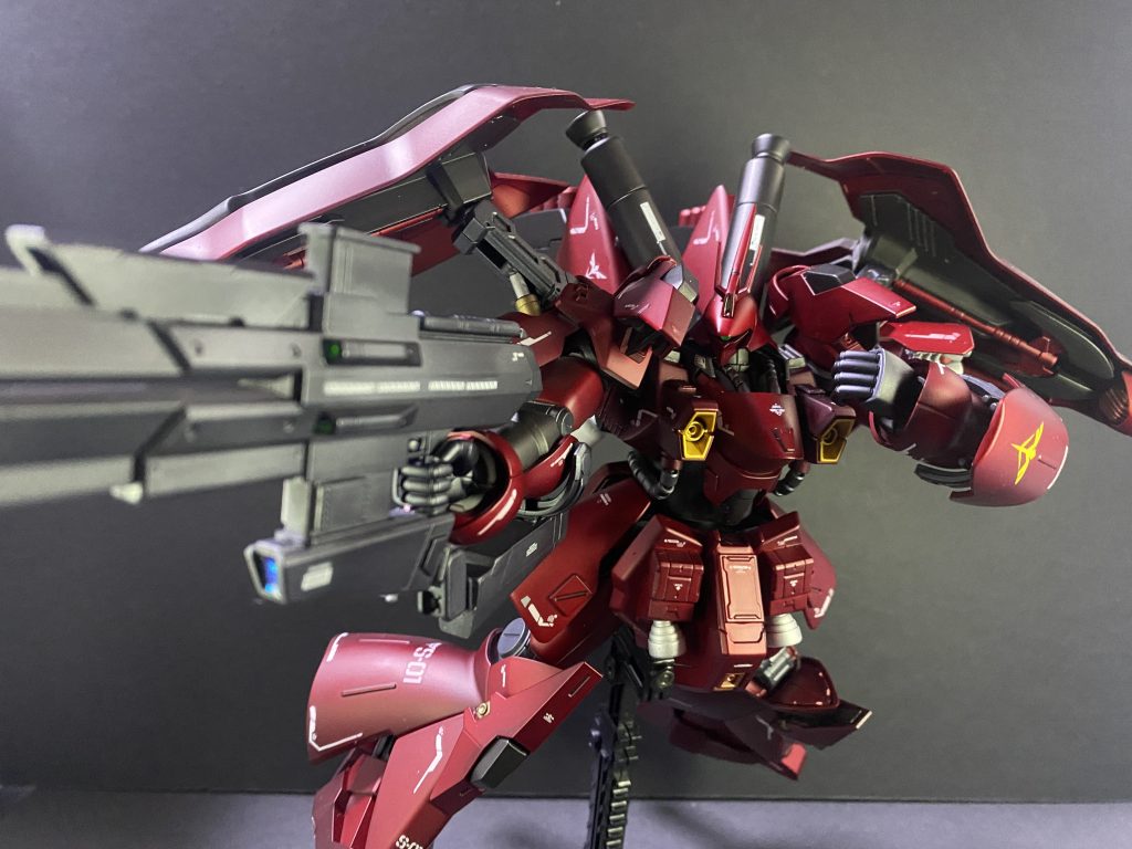 大型メガビームショットライフル某ロボットゲームことアーマー○コアシリーズ伝統のカラ○ワのような腕を覆うようなライフルが大好物です！