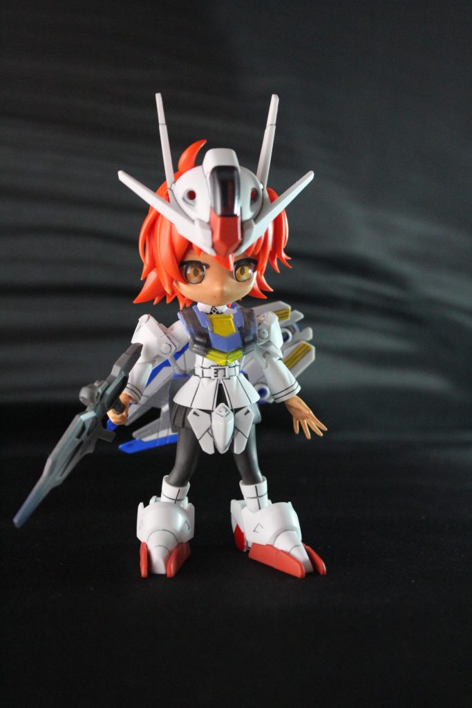 ぷちりっつ FGO 女主人公https://bandai-hobby.net/item/3521/SD エアリアルhttps://bandai-hobby.net/item/5177/幼児体型を目指す為にSDを使用、あわせて、人もSDなキットを利用