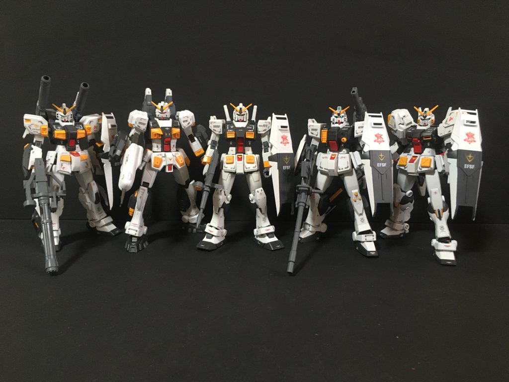 ガンダム派生５機の集合ショット宇宙戦用（ガンダム４号機）　https://gumpla.jp/hg/1585858陸戦型ガンダム　https://gumpla.jp/hg/1721028汎用型（ガンダム２号機）　https://gumpla.jp/hg/1596742水中型ガンダム　https://gumpla.jp/hg/1709147地上拠点防衛型（ガンダム６号機）https://gumpla.jp/hg/1591319ご覧いただきありがとうございました。気に入っていただけたら　いいね👍をよろしくお願いいたします。