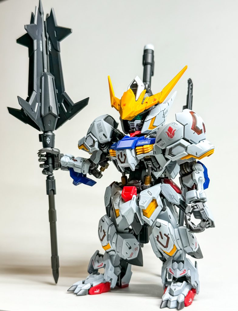 簡単フィニッシュで全塗装しました。白はNAZCAスチールホワイト、青はシアン、赤はMSレッド、黄色に橙色。フレームはガンメタサフ。